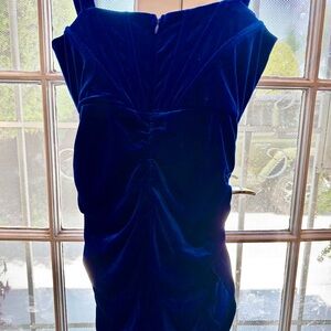 Elegant Blue Velvet Dress